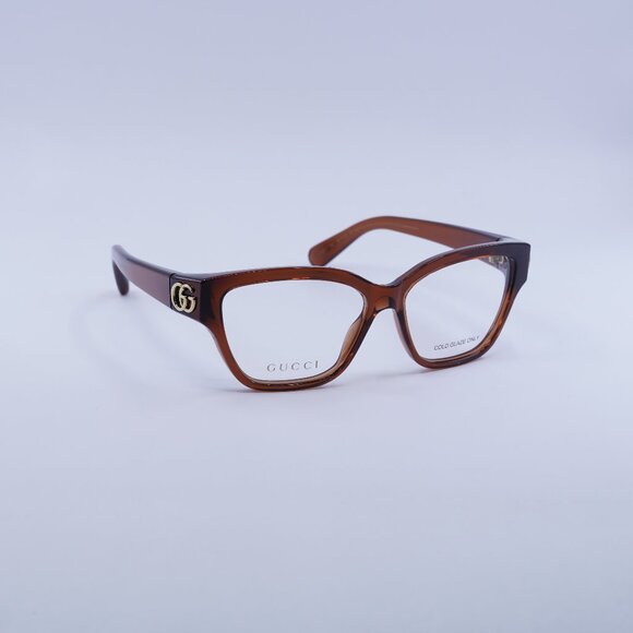 New Gucci GG1597O 003 Eyeglasses - Brown Frame 53mm - Picture 1 of 11